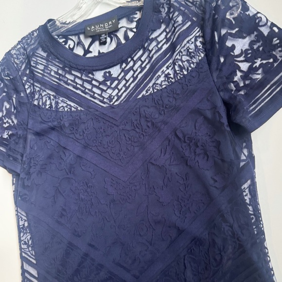 Laundry by Shelli Segal layered short sleeve top ❤️ - Picture 3 of 7